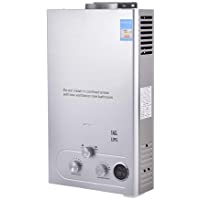 Calentador de Agua Instantáneo a Gas- 16L 4-3 GPM-32kW- Calentador de Agua LPG- sin Tanque- con LCD Digital- acero…